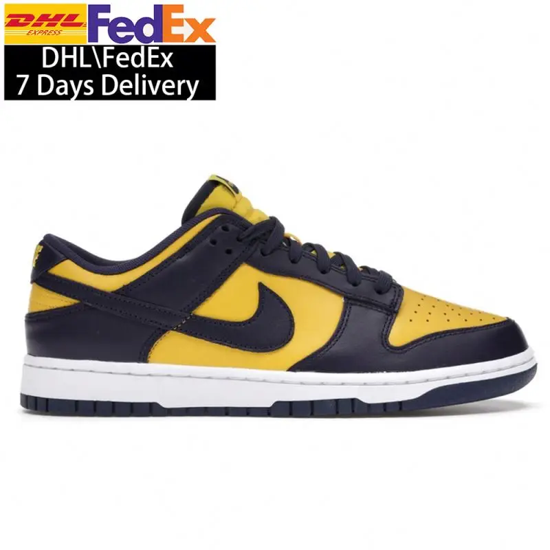 Free Shipping nike sb dunk low sneakers Michigan white custom panda original shoes sneakers basketball shoes brand