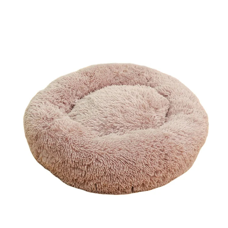 Warm winter round plush cat litter kennel removable and washable pet bed pet dog mattress pet mat