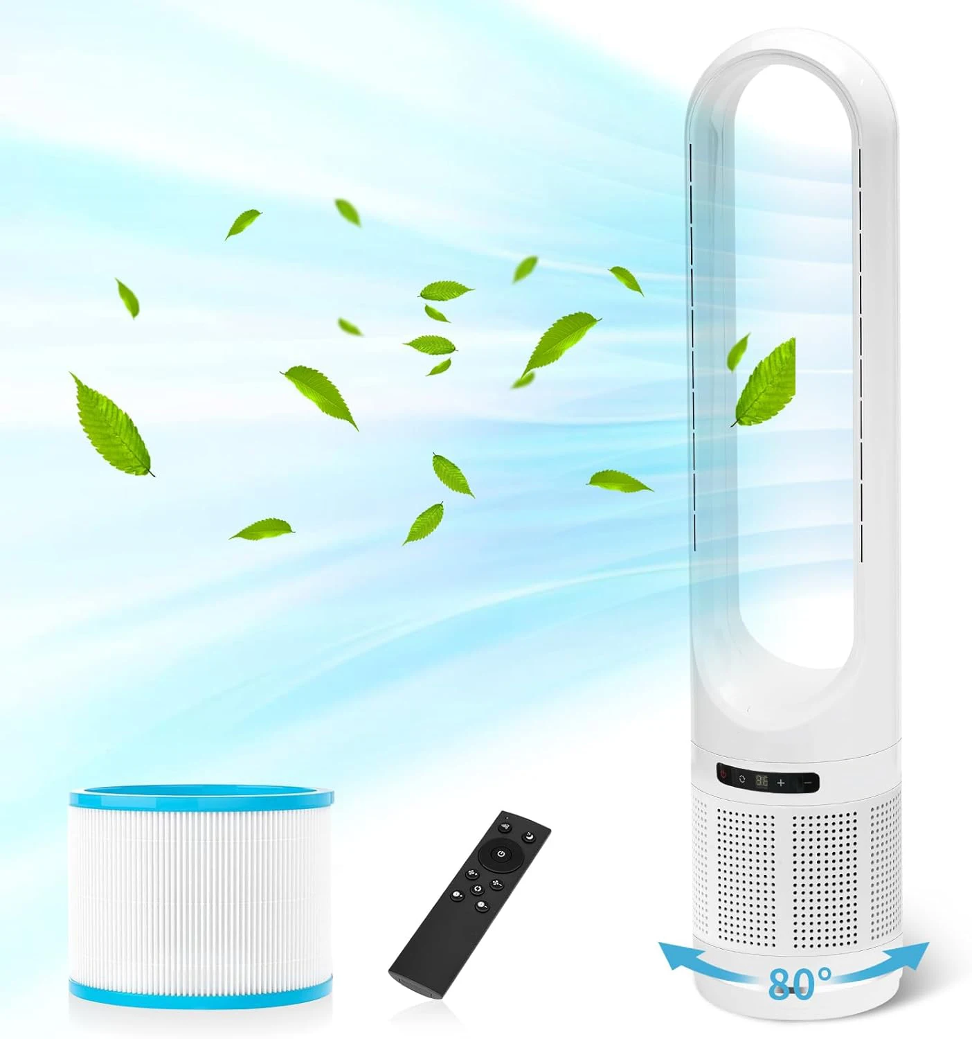2 In 1 Air Cooling And Air Purifier Bladeless Fan Tower Fan With CE ROHS FCC CB SAA Certificate