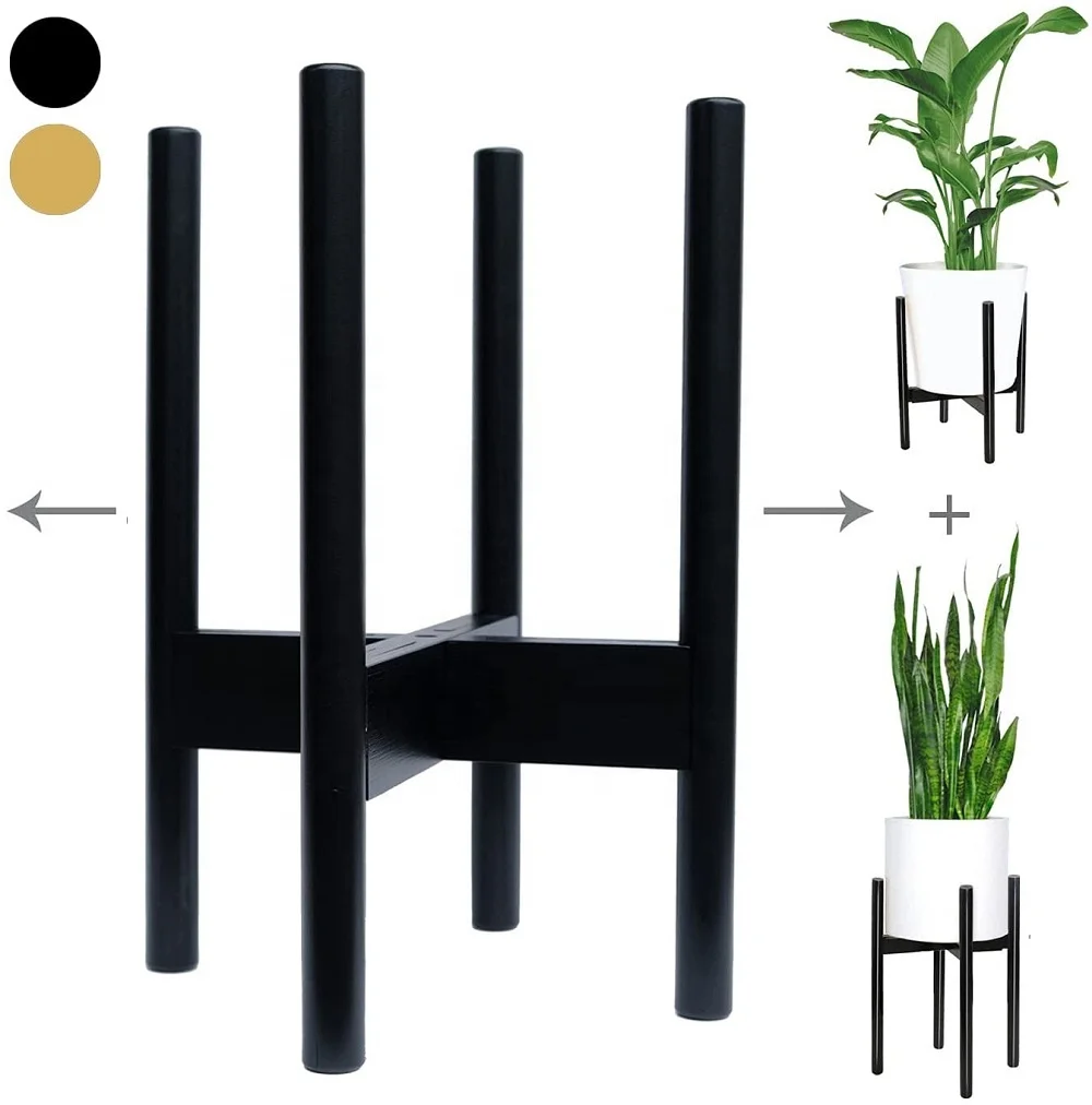 
Cheapest Price Bamboo Adjustable Width Flower Plant Pot Storage Holder Stands Rack with Flower Saucer 