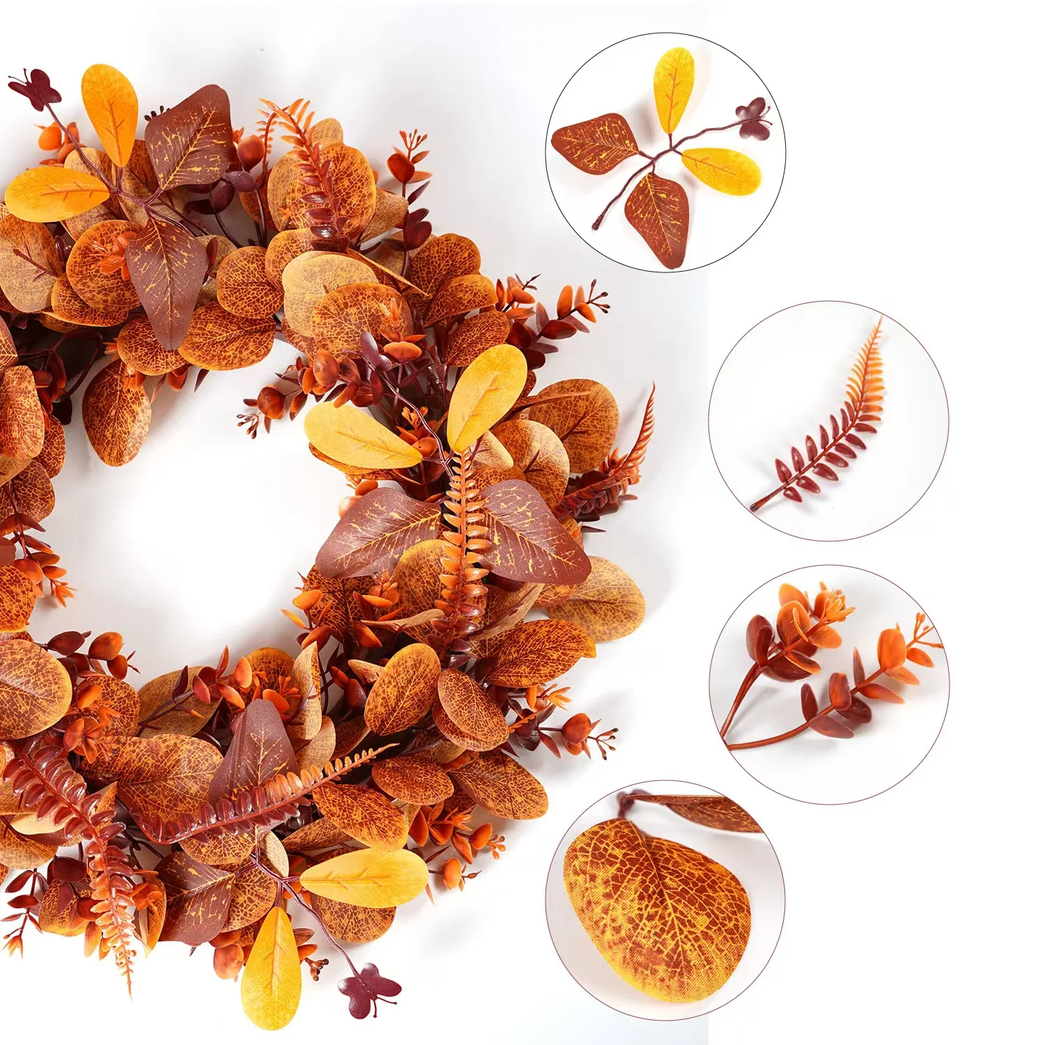 Hot Selling Autumn Artificial Rattan Vine Eucalyptus Garland Hanging Wall Door Decoration For Home Events Party