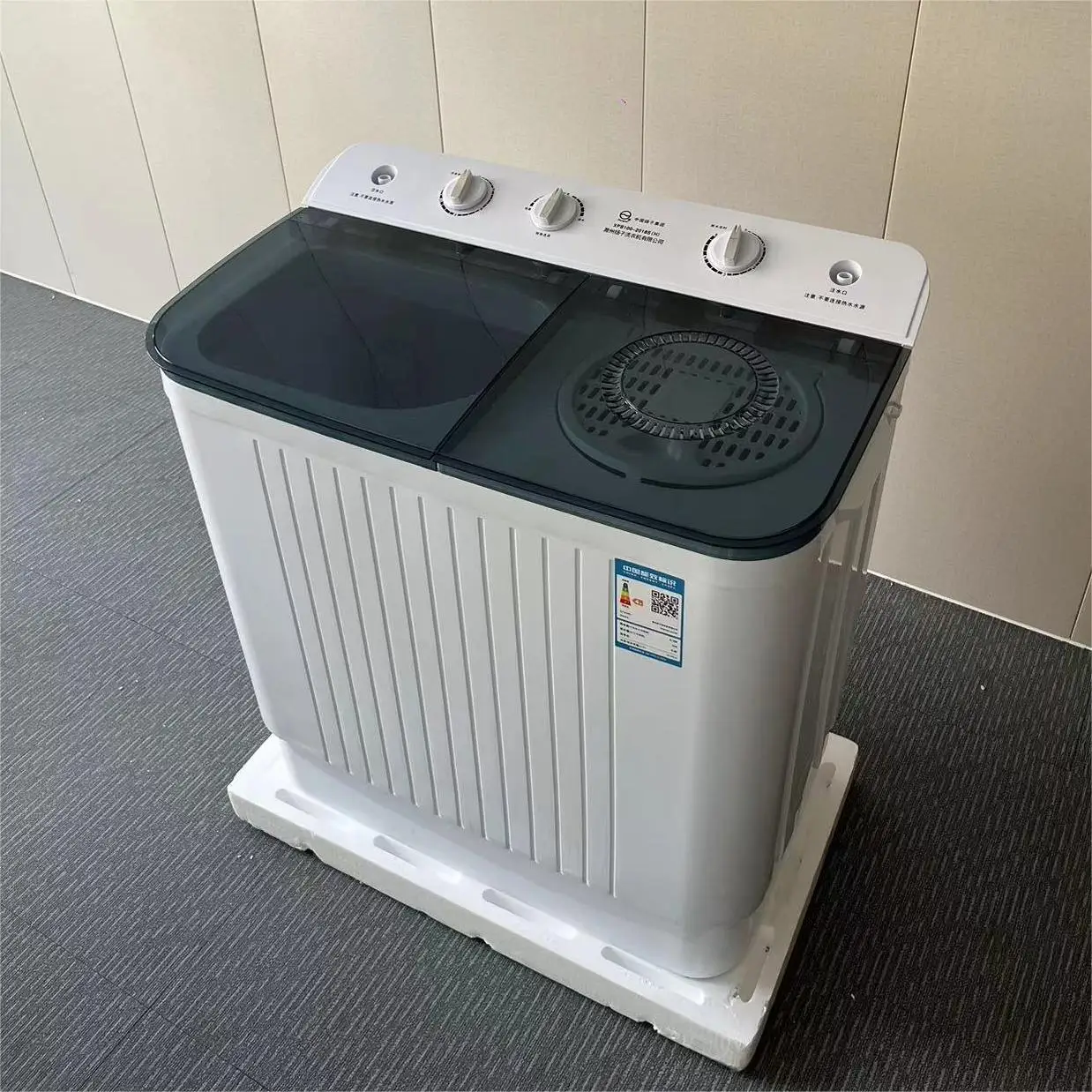 10kg  large capacity double steel washing machine, household semi-automatic double drum washing machine, washing and drying