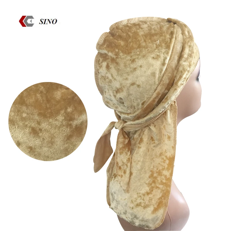 Мужская бархатная бандана-тюрбан, головной убор, мужские головные уборы Durag, волнистые головные уборы, повязка на голову, аксессуары для волос Du Rag