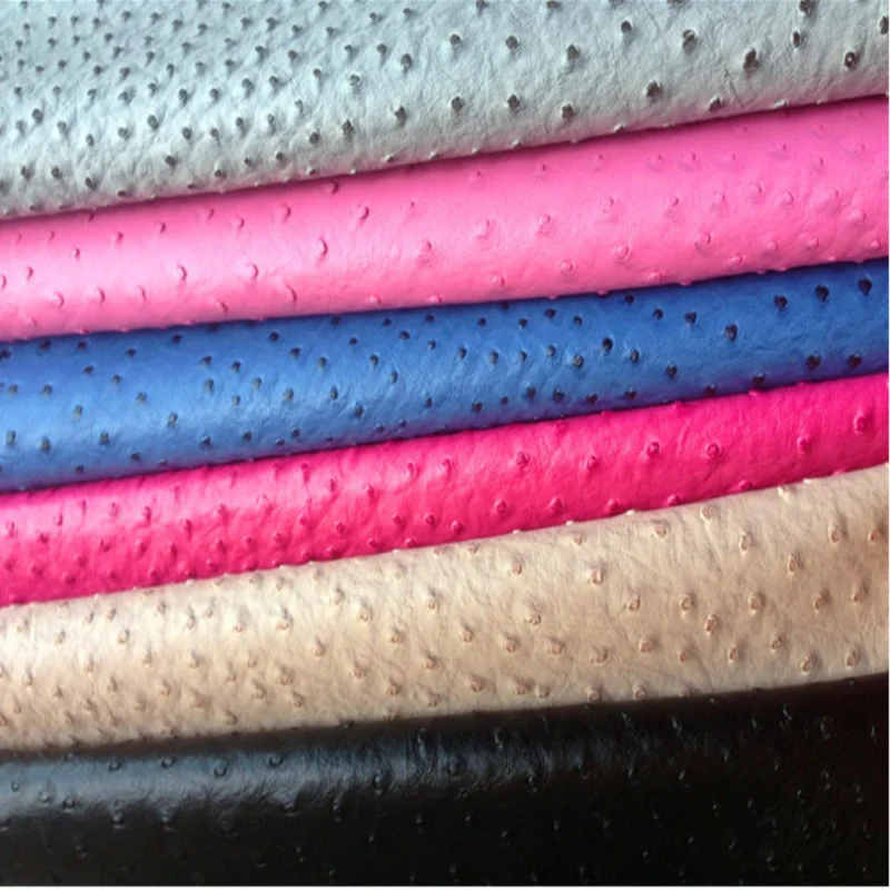 black ostrich PVC anti-mildew faux imitation artificial leather for handbags