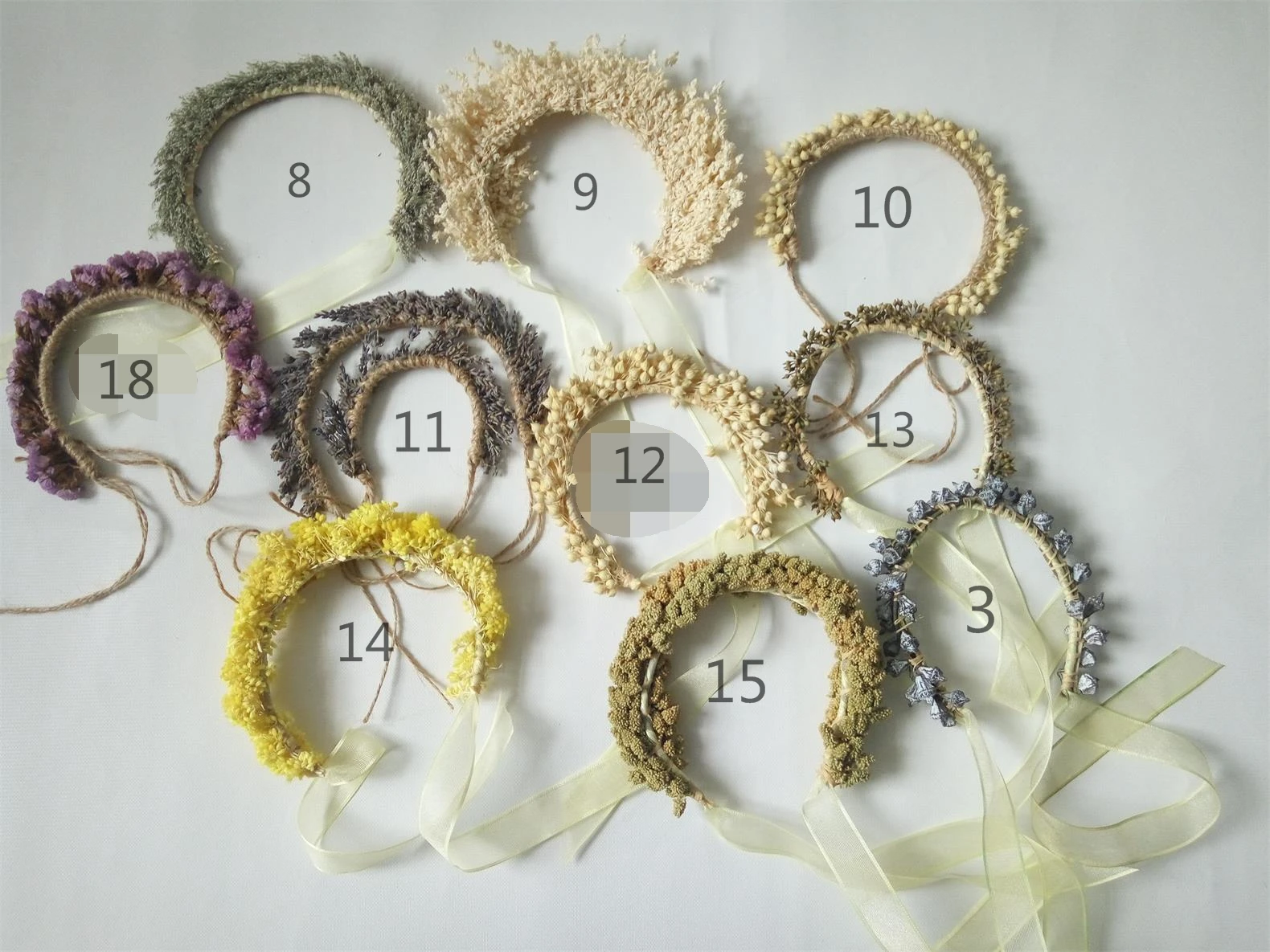 Dried natural Lavender flower crown floral halo hair accssories for Girl Party Wedding