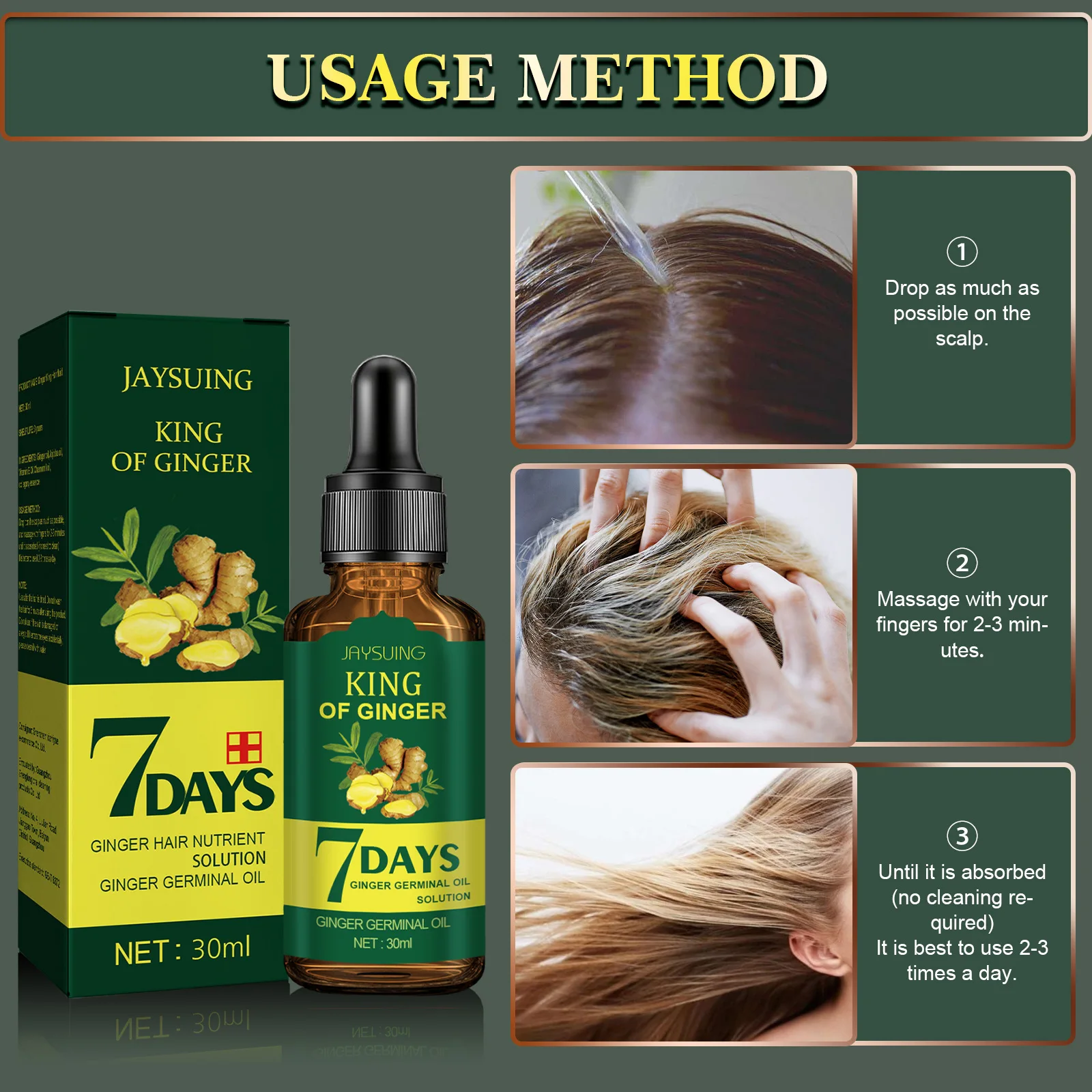 Refreshing and Nourishing Scalp Hair Follicle Nutrient Solution Strengthens Hair Care Ginger Hair Care Essential Oil Essence Oil