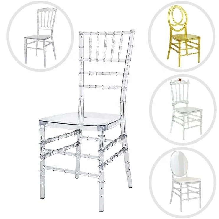Wholesale transparent resin napoleon Chiavari Chairs wedding chair chavari party chivari chairs clear acrylic hotel