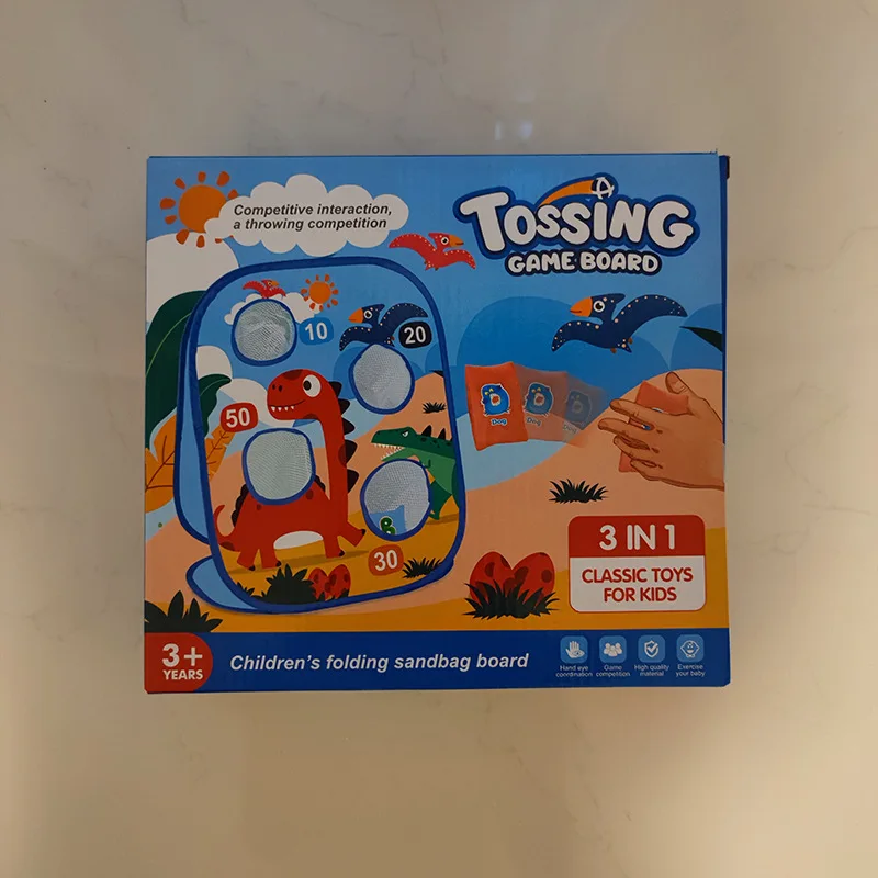 Gift for Toddlers Birthday or Christmas Collapsible Double Sided Indoor Outdoor Cornhole Toy Bean Bag Toss Game for Kids