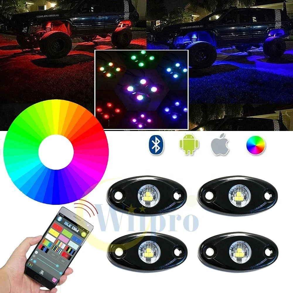 Sanyou Manufacturing Lighting Mini Rock RGB 4 Pieces Accessories Small Led Lights For Offroad