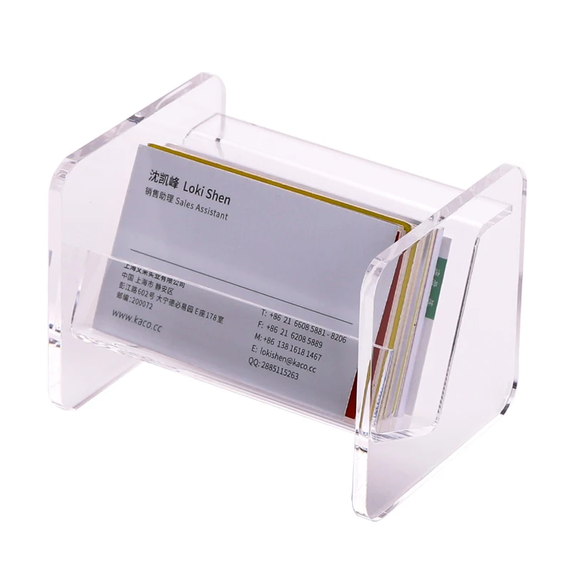 Factory customized high quality muti-color acrylic creative desktop business card case name card holder