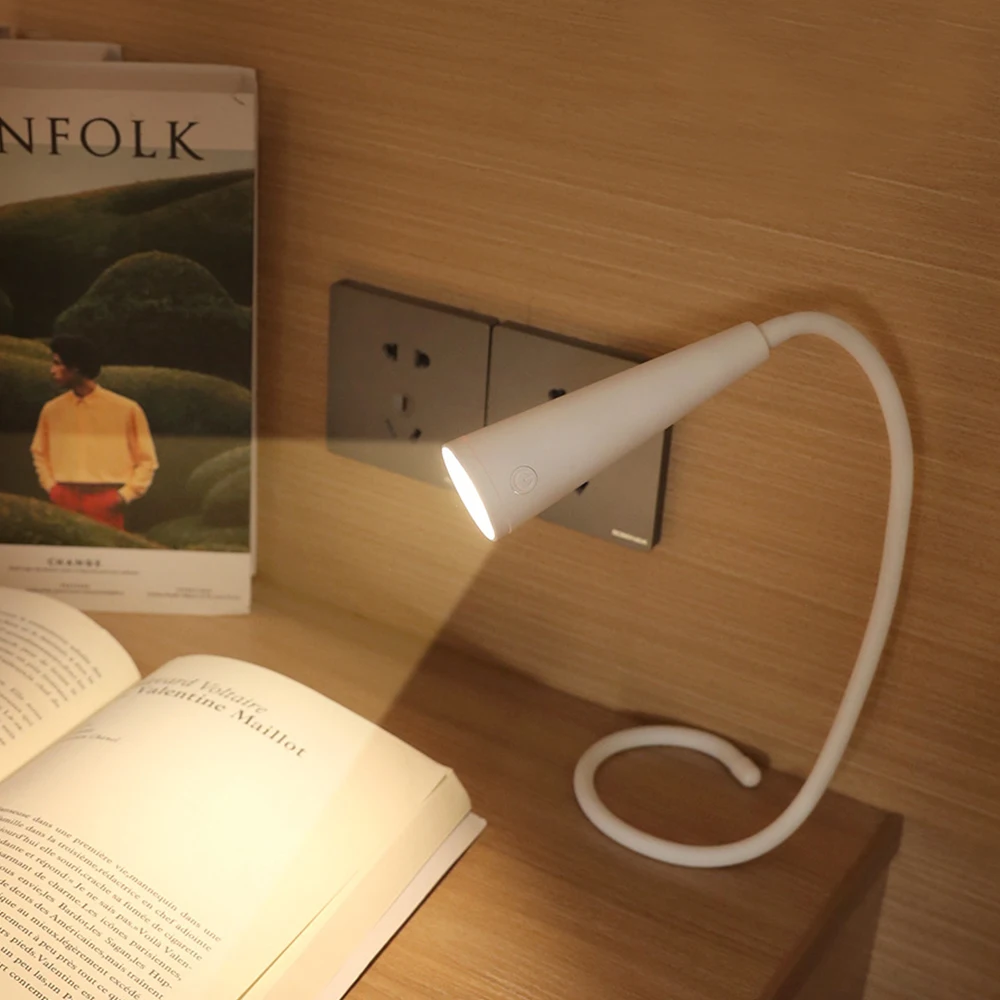 LED Book Light Reading  Bed Eye Caring 3 Color LED reading table lamp flexible tube creative learning light