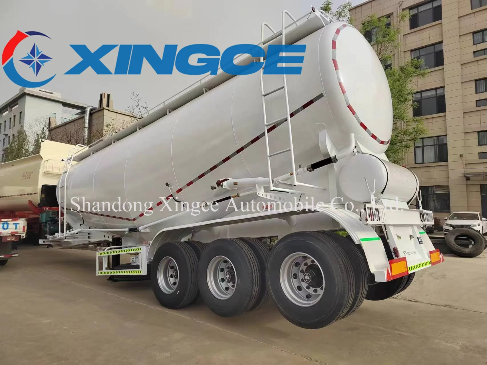 China Factory New V-Shape 3 Axles 45cbm Powder Tanker Bulk Cement Tank Semi Trailer For Sale