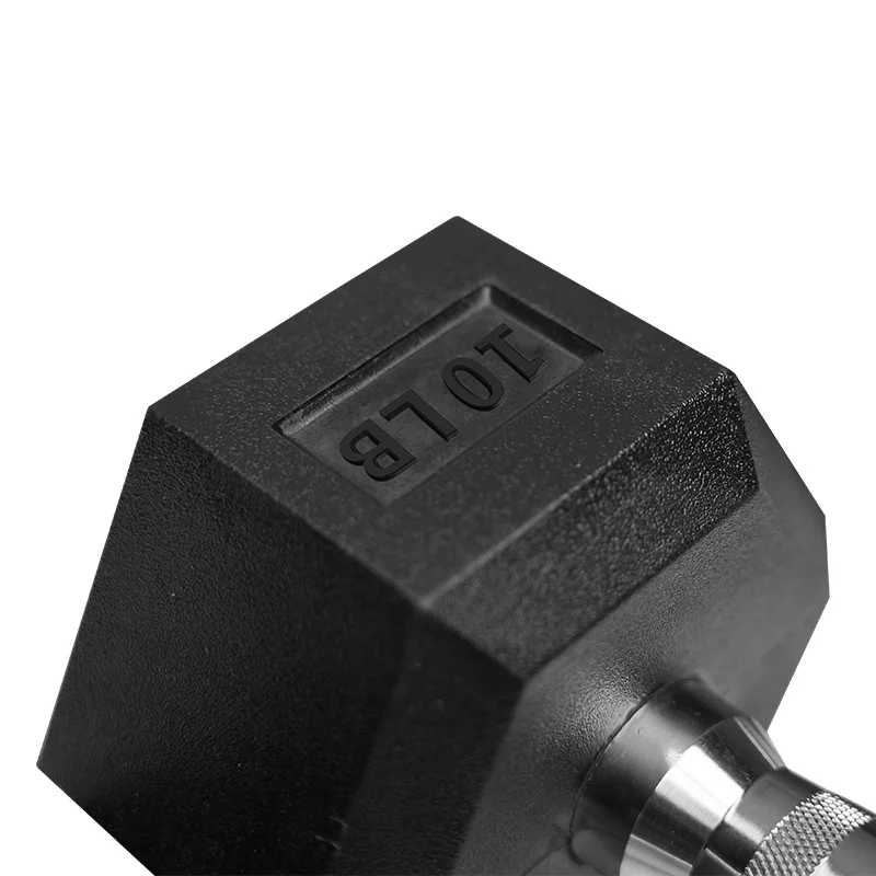 Wholesale Factory Sale Weight Lifting Hexagonal Coated Iron Hex Head Pounds Black Rubber Dumbbell Hex
