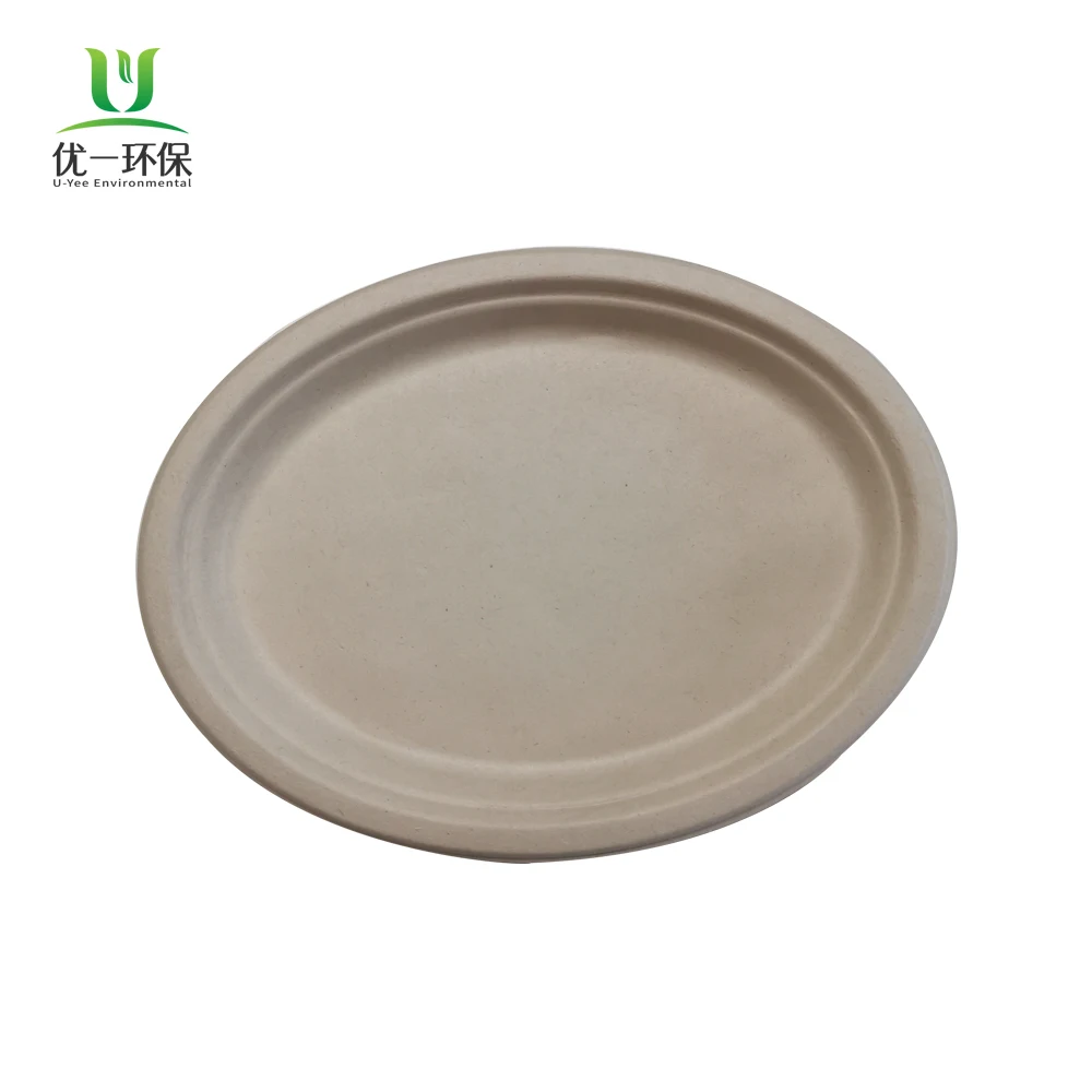 Disposable Degradable Round Dinner Plate Sturdy Small Dessert Party Tray Durable Old Fashioned Baking Pan