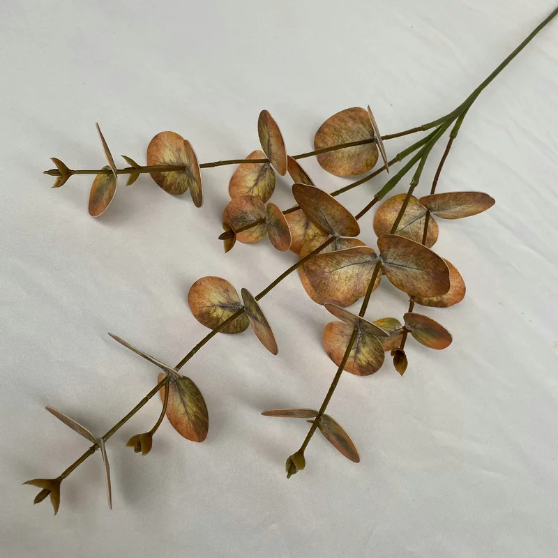 Artificial Money Leaf Plant Single Stem Round Artificial Eucalyptus Money Leaves 3D Plants Greenery Money Leaf Bunch