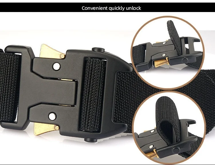 Sturdy armor Quick Release Dump Zinc Alloy Metal Ratcheting Breaking Strength Buckle Clasp Nylon Tactical Belt