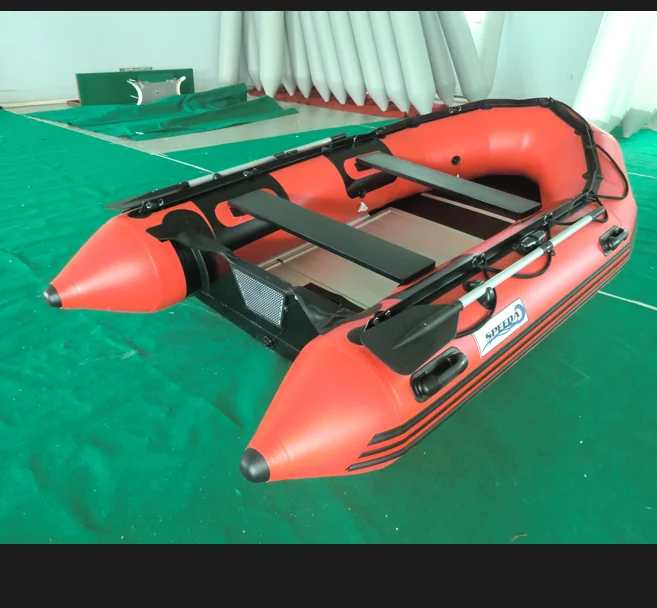 Sa360 Red Rescue Inflatable Fishing Rubber Boat With Outboard Motor