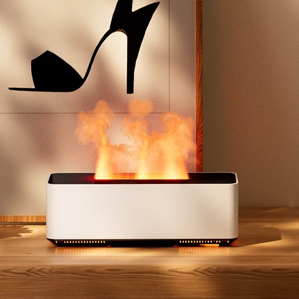 Creates cozy ambient lighting Lights change colors Realistic flame effect Long-lasting aromatic ambiance Aroma Flame Diffuser