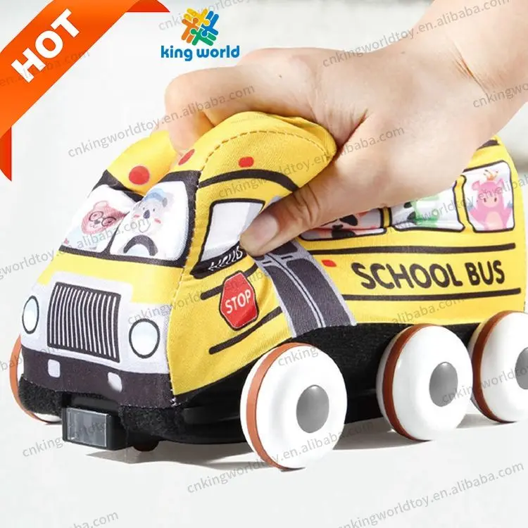 Baby RC Cloth Car Toy Soft fidget Washable Sponge Lights Police Car Toy 2.4G Remote Control Steering Wheel Toy With Carpet