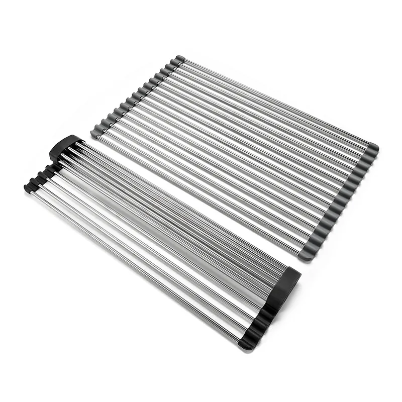 Multi functional silicone drain roller shutter, household bowl and chopstick storage rack, stainless steel sink rack