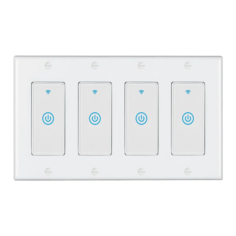 
4 Gangs Switch Intelligent Lamp Smart Life Wifi Tuya Control Lights Switch Wifi Wireless Smart Home Light Wall Switch 