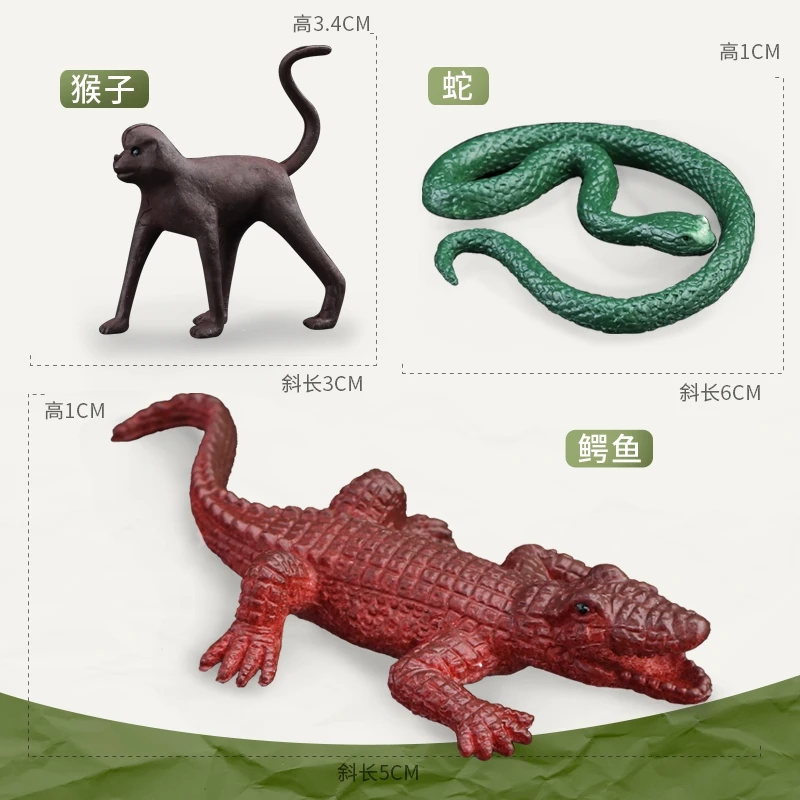 Kiya Monkey+snake+crocodile D108 plush toys animal  stuff toy  animales dinosaur toy set