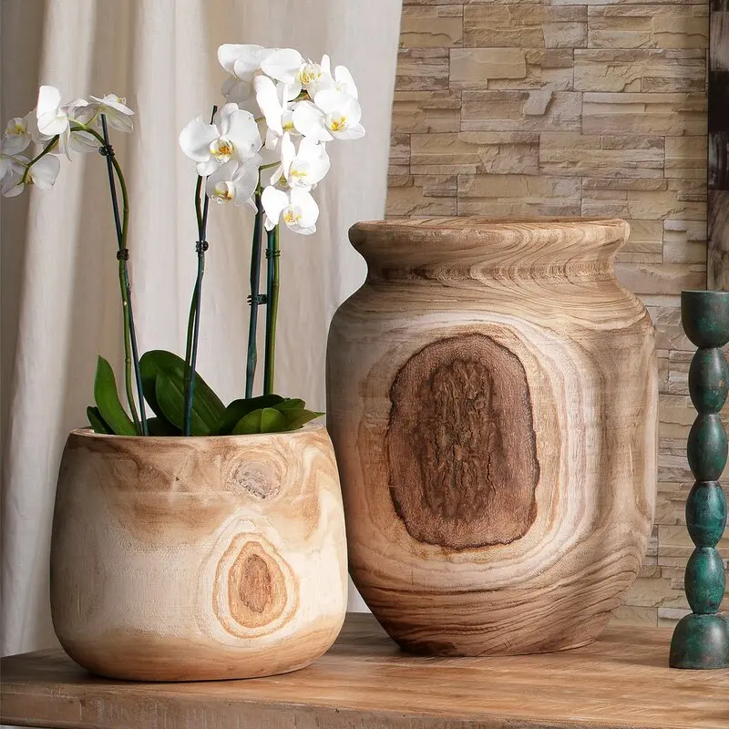 Wholesale  Flower Pots Wooden Planter pot  For Home Garden Decorative