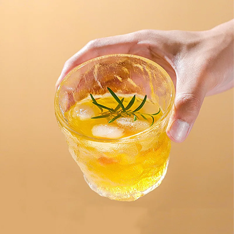 Internet Famous Glacier Patterned Clear Household Tea Water Glass Cups Creative Beer Whiskey Glass