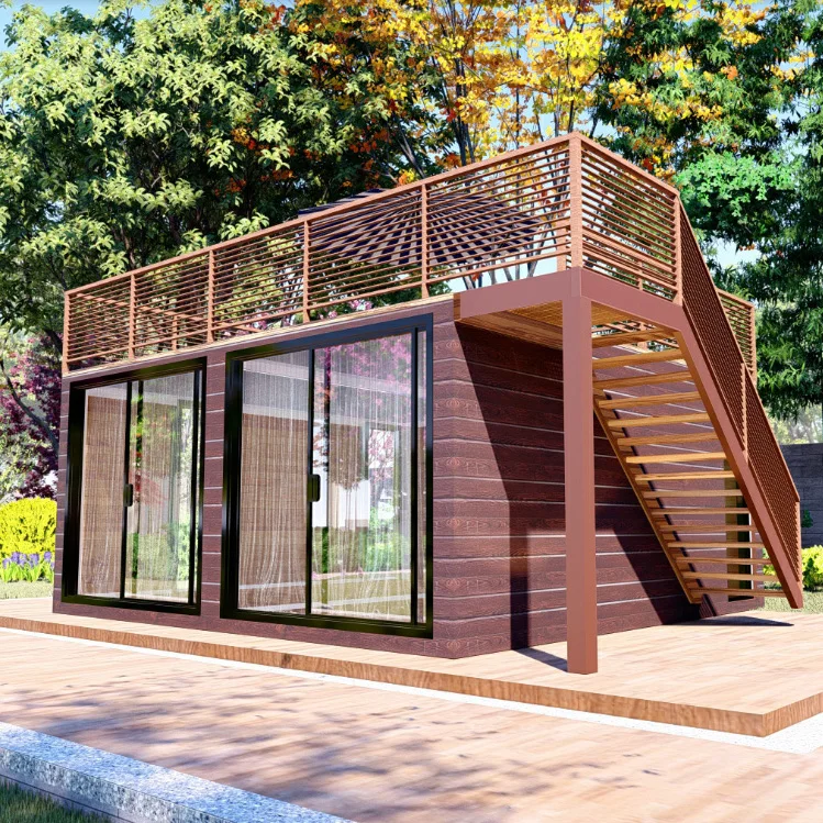 Steal prefab house small villa design prefabrik ev