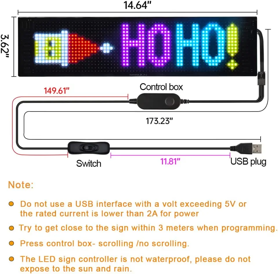 LED Matrix panel APP Control USB 5V Flexible LED Screen Scrolling Text Pattern Animation LED sign display