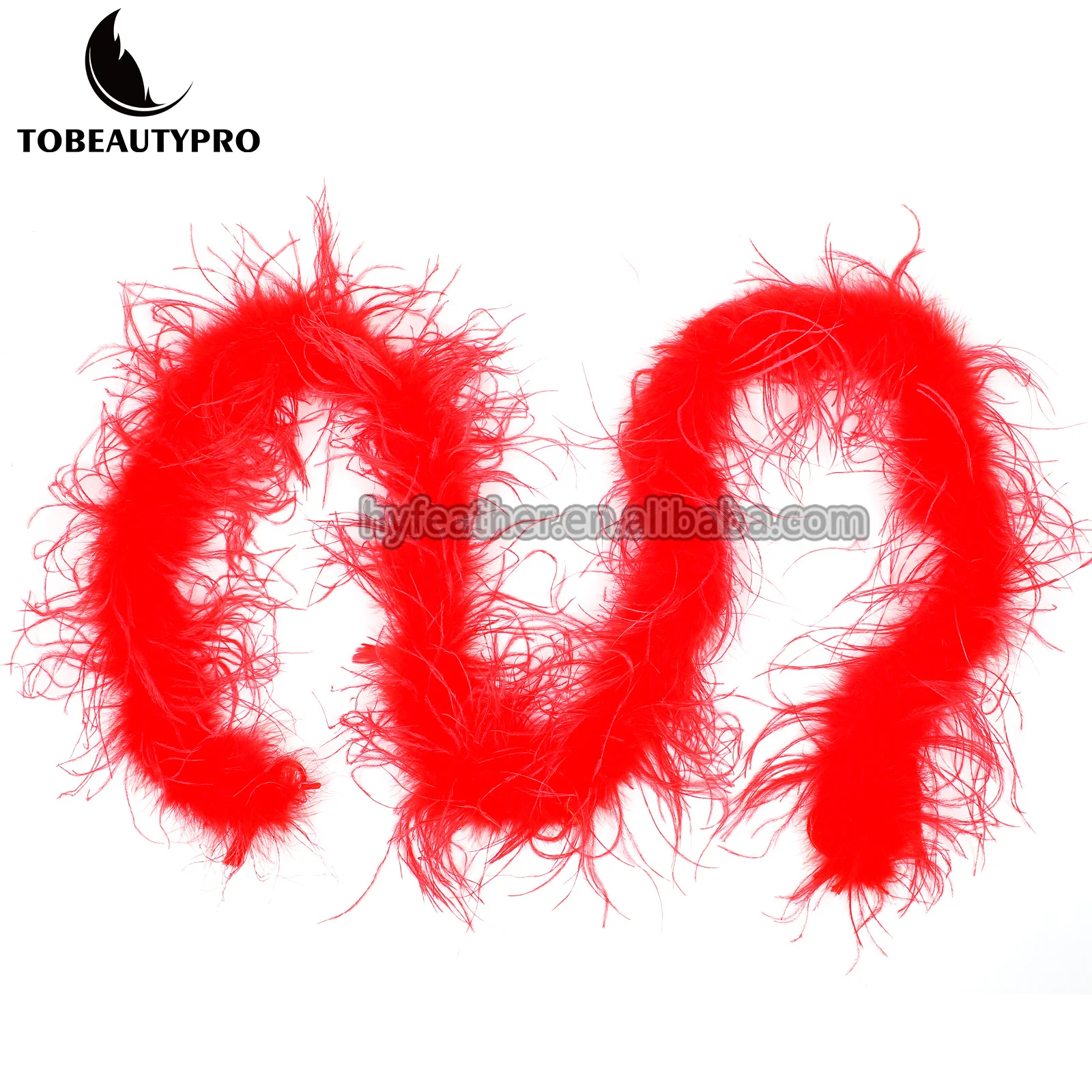 Red Scarf Ostrich Feather Boa for Women Home Party Wedding Xmas Decor DIY Craft Clothing Costume Dance Dress Cosplay Accecssoy