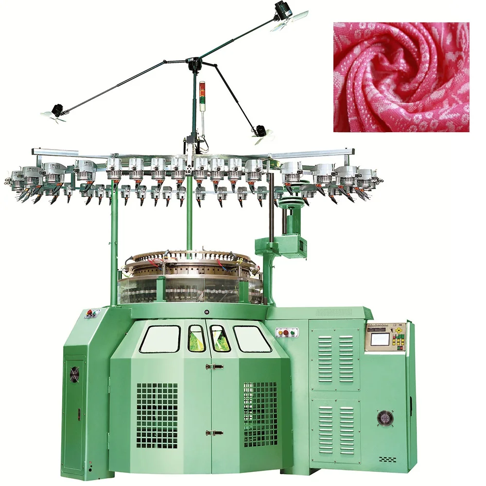 Fully Automatic Single Jersey Electric Jacquard Pure Silk Jacquard Fabric Dress Fabric Circular Knitting Machine