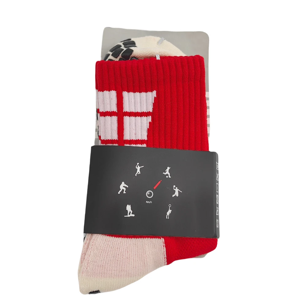 Wholesale custom logo socks red grip football basketball sock anti slip sports socks