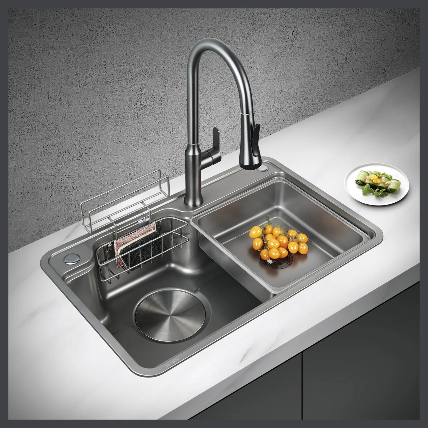 Customized Professional Good Price of Stainless Steel Commercial One Piece Hand-made Kitchen Sink with Waste Drain