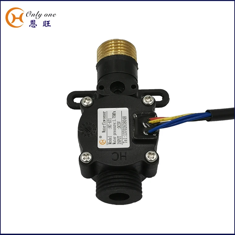 Hall Effect Flow Meter G1/2 Sensor Water Flow Magnetic Temperature Flow Sensor