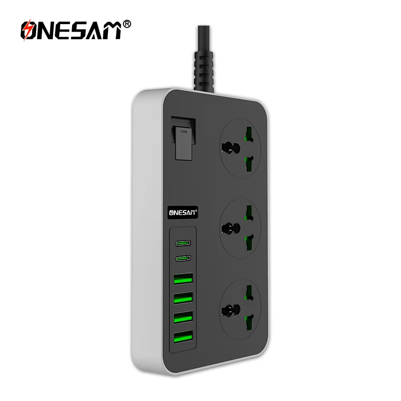 ONESAM european extension socket 250v female power connector 3 pin plug industrial socket