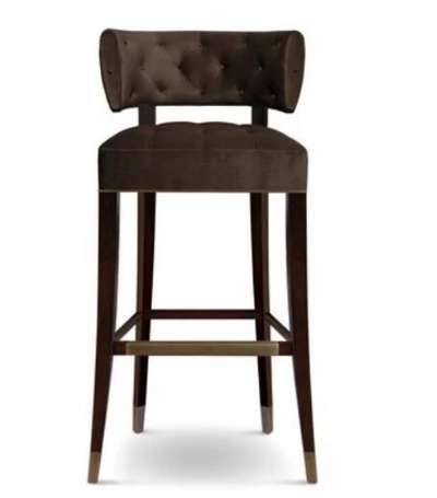 Cafe Furniture New Design Stainless Steel Light Type Fabric Bar High Stool Chair BC-113