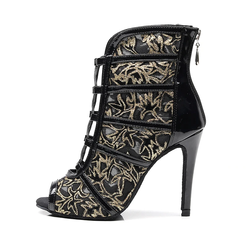 manufacturers china Red satin material professional classical style fashion dance shoes latin dance boots