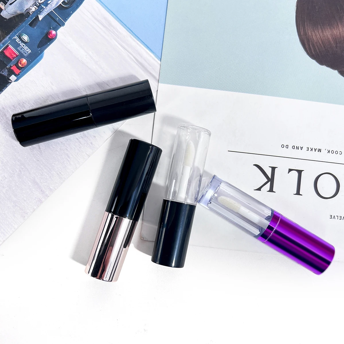 Empty 2.5ml Unique Custom Lip Gloss Tube/Lipstick Balm Container with Heat Transfer logo