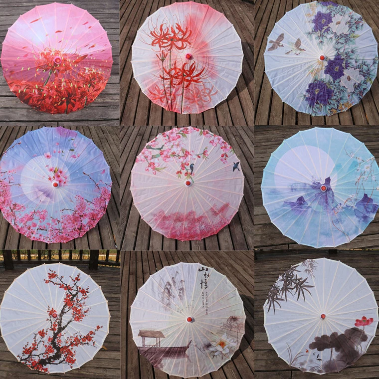 Art Classical Dance Parasol for Wedding Photography Costumes Ceiling Decoration Handmade Chinese Oiled Paper Silk Umbrella