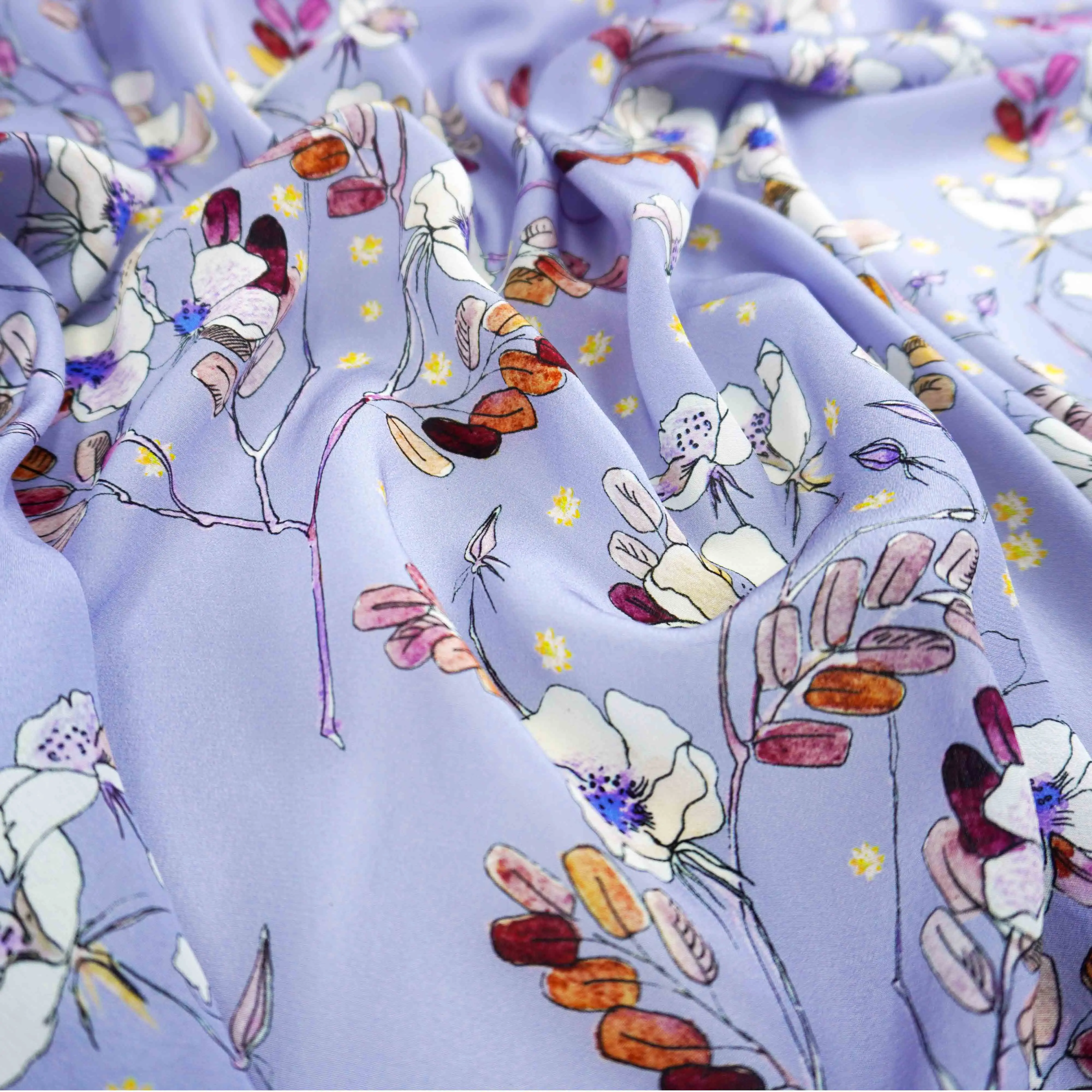 100% Natural Pure Silk Chiffon Fabric 100 Mulberry Satin Mulberrry Silk Fabric For Dresses Printed Ice Silk Organza Fabric