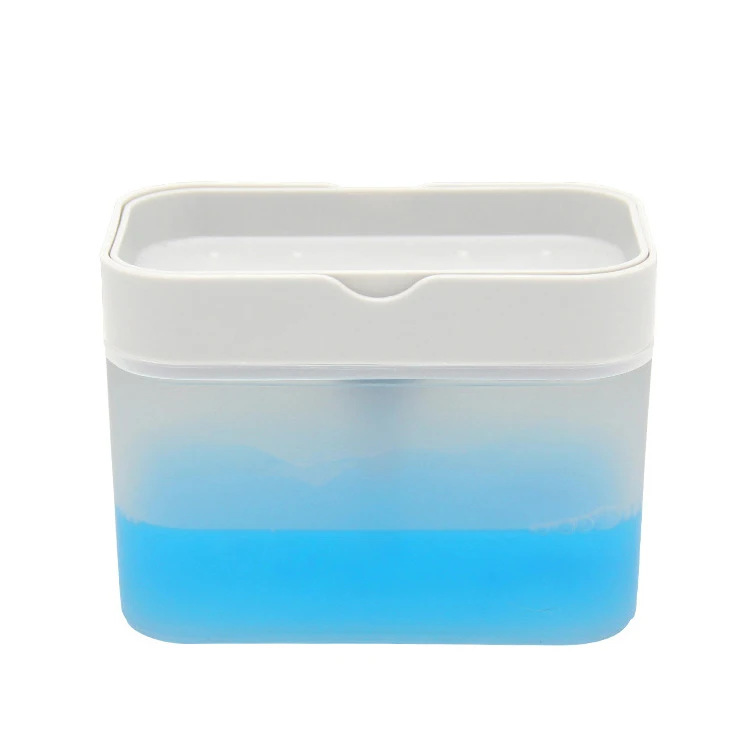 Press-type soap dispenser with cleaning sponge Kitchen Brush Dish washing Liquid Dispenser Kitchen Soap Liquid Box