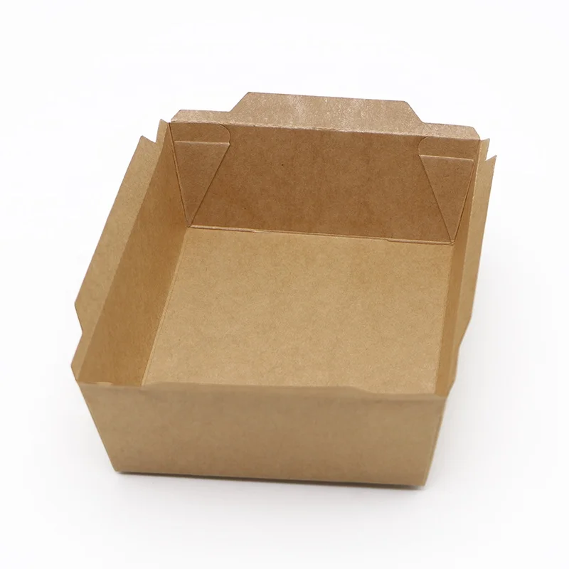 Eco friendly packaging custom printed disposable brown kraft paper food trays for food