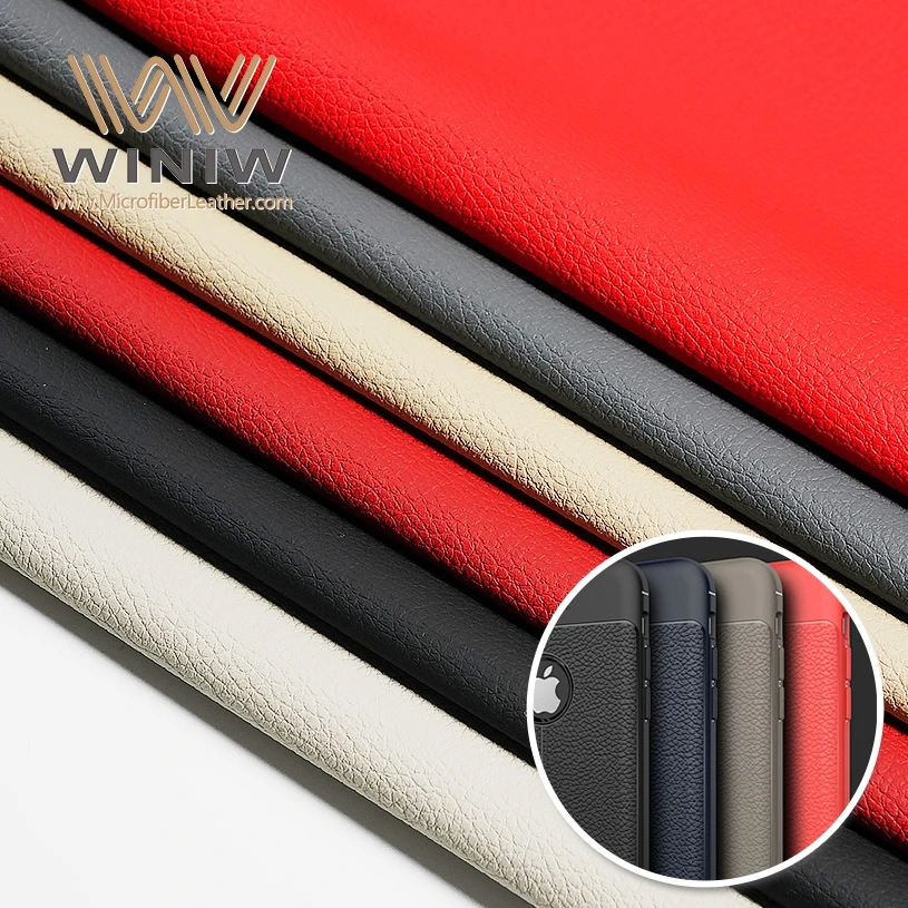 0.4mm High Grade Ultra Smooth Free Sample Microfiber Fabric PU Leather Phone Cover Fabric Leather Cover Material