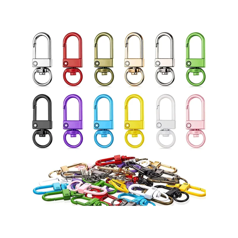hot sale Colorful Metal Lobster Claw Clasps Swivel Lanyards Trigger Snap Hooks Strap for Bag Key Chains Connector Jewelry Making