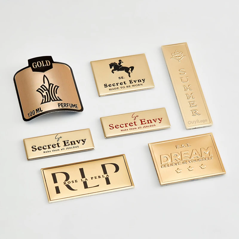 Custom brass metal logo engraved color dot paint anodized metal aluminum nameplate label