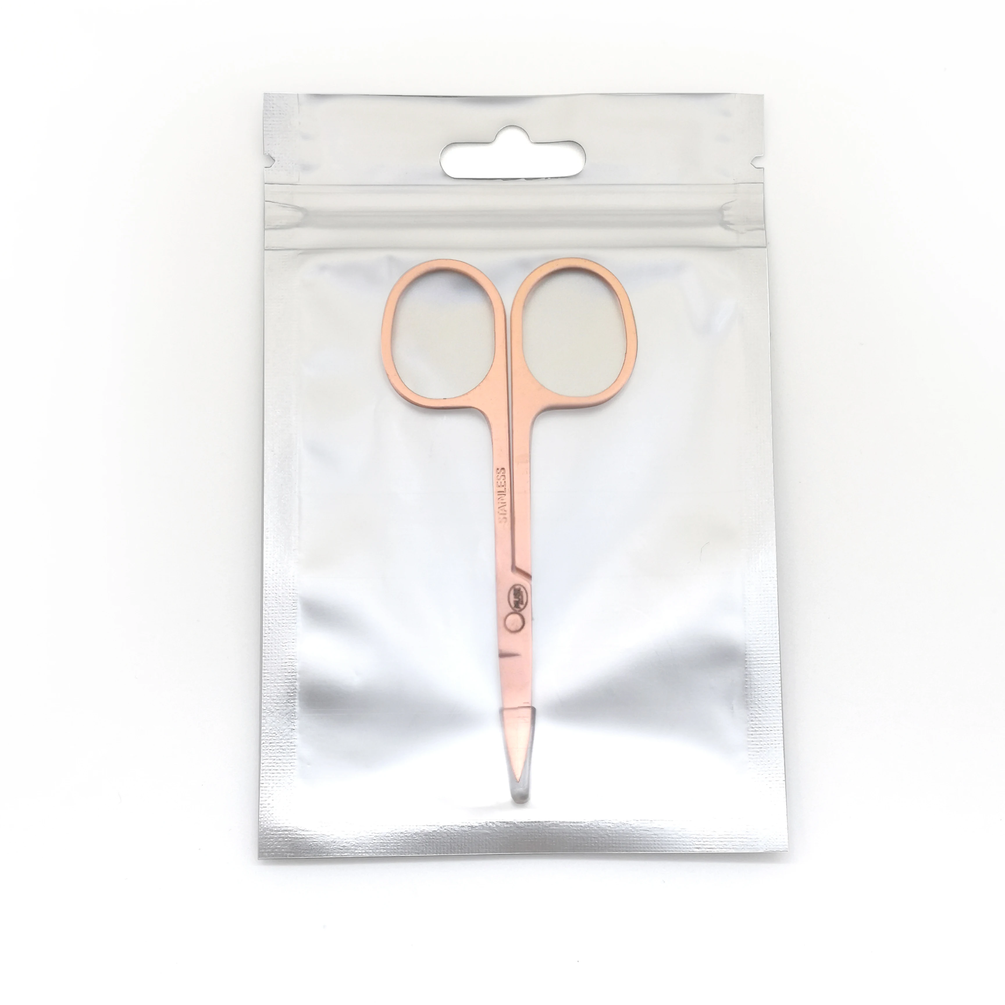 Muting Make Your Brand Eyelashes Scissors Stainless Steel Mini Eyebrow Scissors With Custom Logo Packaging