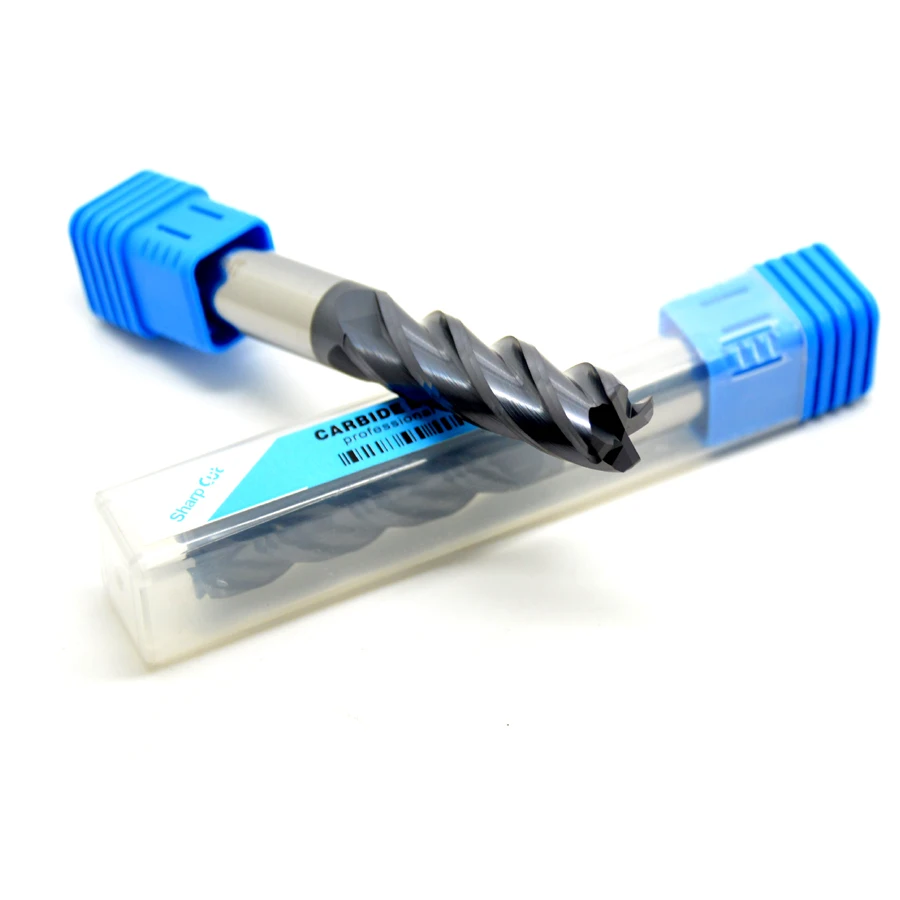 4 Flutes Flat End Mill Cutter Tungsten Carbide Straight Shank 1mm - 12mm Center Drill CNC End Milling Route Bits