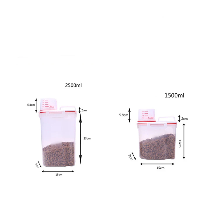 2 in 1 cat dog pet food container storage and measuring cup