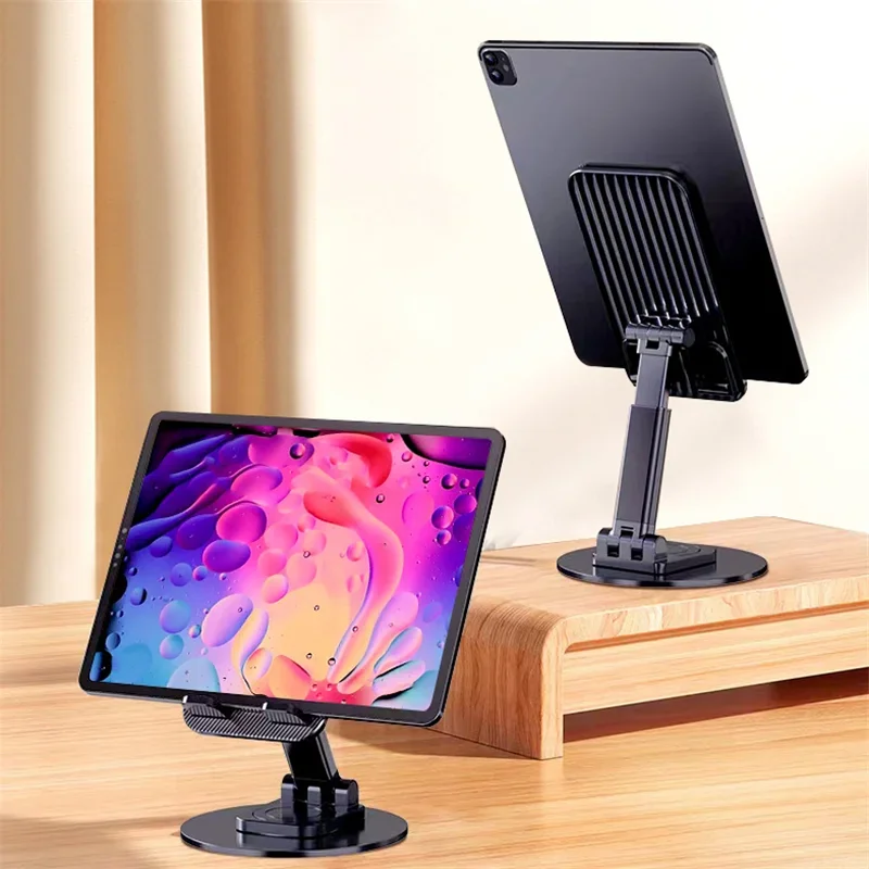Disc Metal Rotating Cell Phone Stand Portable Lazy Live Online Class Desktop Stand